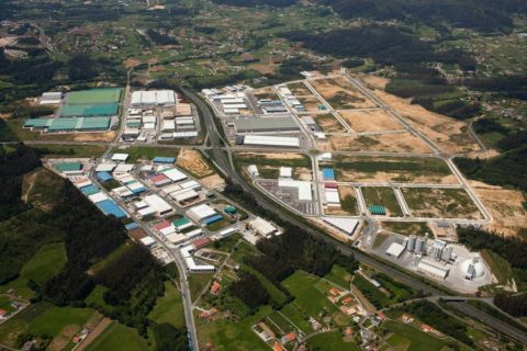 Vista aérea del polígono industrial Rio do Pozo, Narón